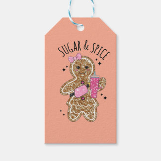 Étiquettes-cadeau Cute girly gingerbread plates