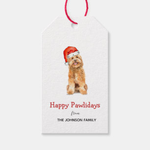 Étiquettes-cadeau Cute Golden Doodle Holiday