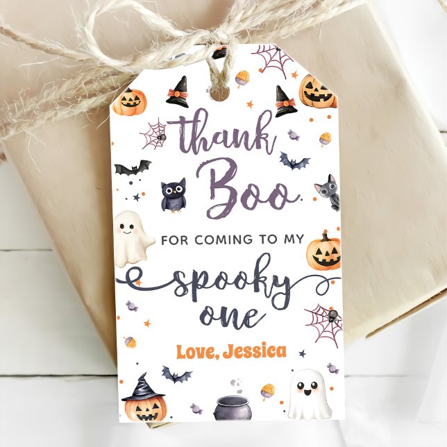 Étiquettes-cadeau Cute Halloween Fantôme 1er anniversaire (Créateur téléchargé)