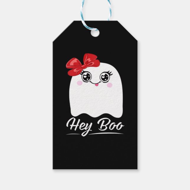 Étiquettes-cadeau Cute Hey Boo Halloween (Devant)