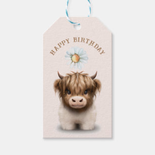 Étiquettes-cadeau Cute Highlands Scottish Cow