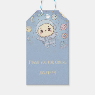 Étiquettes-cadeau Cute Kawaii Space - Astronaut and Smiling Moon