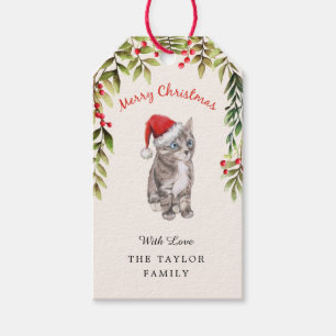 Étiquettes-cadeau Cute Kitten Joyeux Amoureux de les chats de Noël