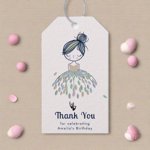 Étiquettes-cadeau Cute Little Ballerina Princess Merci d'anniversair