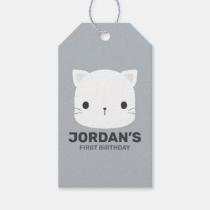 Étiquettes-cadeau Cute Little Cat avec nom personnalisé