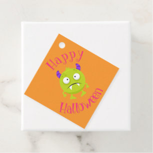 Étiquettes Cadeau Cute Little Monster Orange Halloween Party