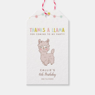 Étiquettes-cadeau Cute Llama Thème Anniversaire Fête Pastel