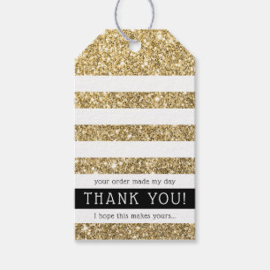 Étiquettes-cadeau CUTE MERCI TAG moderne rayure parties scintillant 