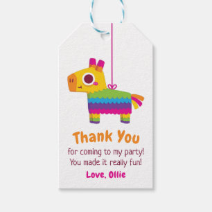 Étiquettes-cadeau Cute mexicaine Pinata Merci Parti Anniversaire de 