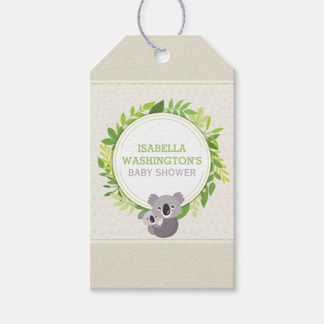 Étiquettes-cadeau Cute Mommy Koala & Baby Koala Baby shower (Devant)