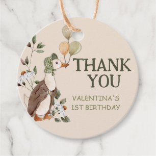 Étiquettes Cadeau Cute One Silly Goose Vintage 1er anniversaire