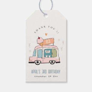 Étiquettes-cadeau Cute Pastel Sweet Time Glace Cream Camion Annivers