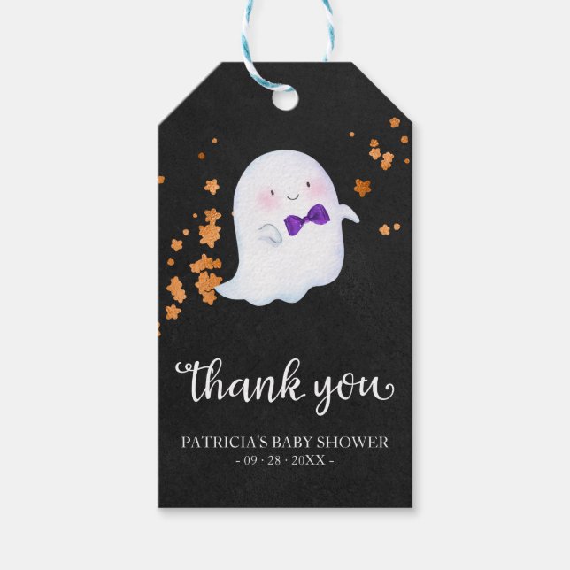 Étiquettes-cadeau Cute Petit Fantôme Halloween Baby shower Merci (Devant)