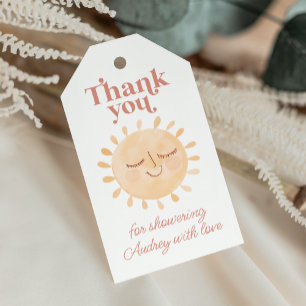 Étiquettes-cadeau Cute Petit Soleil Boho Baby shower Merci