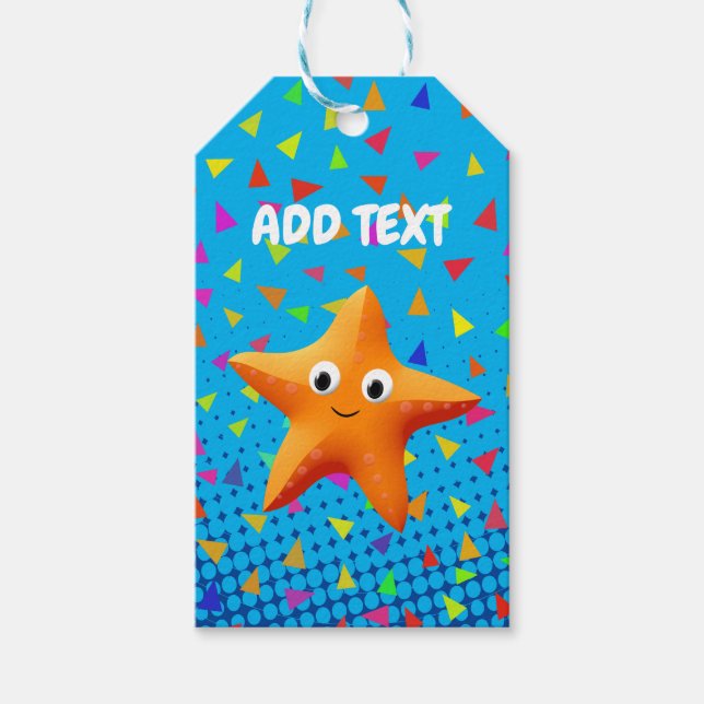 Étiquettes-cadeau Cute Poisson D'Épis Carton Avec Confetti (Devant)