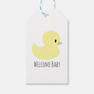 Étiquettes-cadeau Cute Rubber Duck Baby Shower Custom Gift Tag
