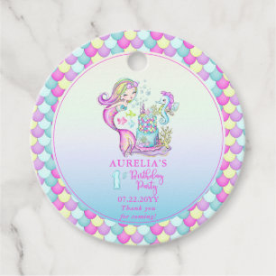 Étiquettes Cadeau Cute sirène   Sea Girl's 1st Birthday Party