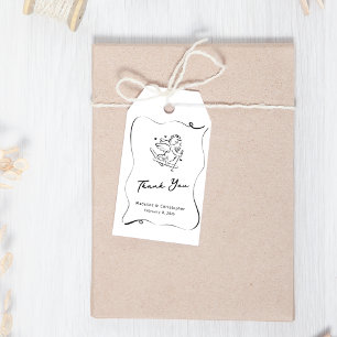 Étiquettes-cadeau Cute Ski Cupid Mariage d'hiver Photo
