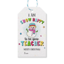 Cute Snowman Teacher Christmas Tags to students 