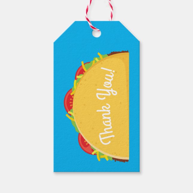 Étiquettes-cadeau Cute Taco Enfants 1er anniversaire fête Nourriture (Devant)