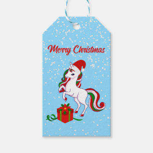 Étiquettes-cadeau Cute Unicorn Joyeux cadeau de Noël Tags