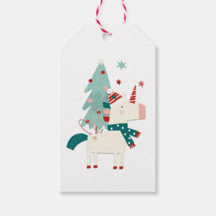 Étiquettes-cadeau Cute Unicorn Nom de l'enfant Amour Père Noël Noël
