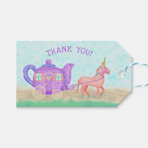Étiquettes-cadeau Cute Unicorn Tea Party Baby shower Merci