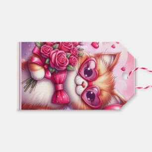 Étiquettes-cadeau Cute Valentine's day cat/chaton