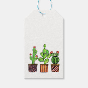 Étiquettes-cadeau Cute Watercolor Cactus