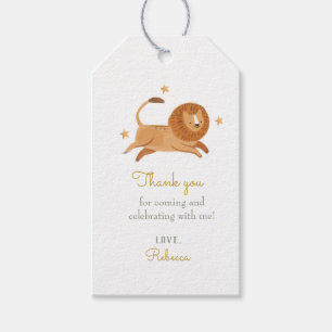 Étiquettes-cadeau Cute Watercolor lion Anniversaire Balises cadeaux