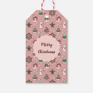 Étiquettes-cadeau Cute Whimsical Holiday Cookie Motif Noël