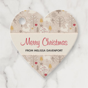 Étiquettes Cadeau Cute Woodland Animaux Nordic Motif Noël