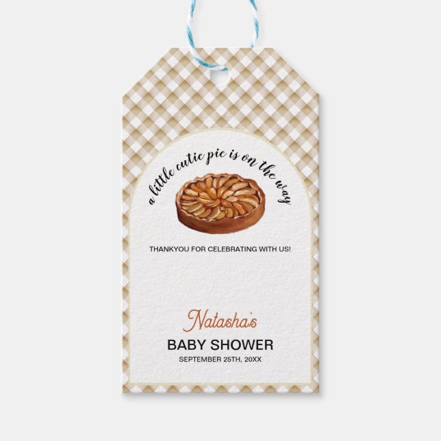 Étiquettes-cadeau Cutie Pie Apple Pie Thanksgiving Baby shower (Devant)