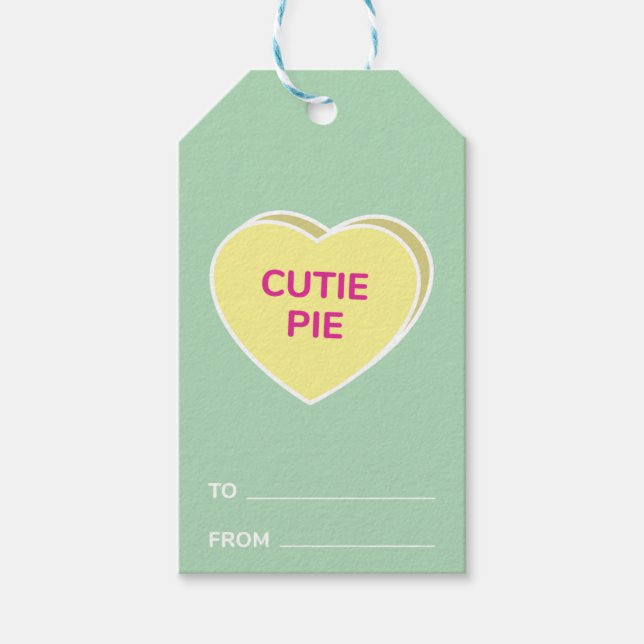 Étiquettes-cadeau Cutie Pie Sweet Conversation Coeur Valentines Jour (Devant)