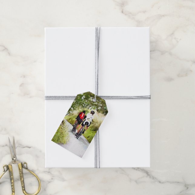 ÉTIQUETTES-CADEAU CYCLISME (Avec de la ficelle)