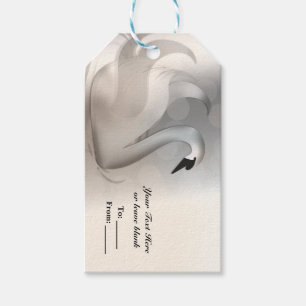 Étiquettes-cadeau Cygne Beau Blanc & Argent Élégant Cadeau Personnal