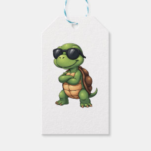 Étiquettes-cadeau Dabbing Sea Turtle Amoureux des animaux Sauvez Les