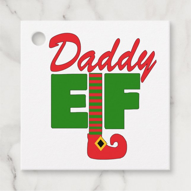 Étiquettes Cadeau Daddy Elf (Devant)