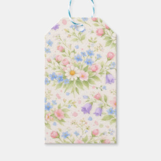 Étiquettes-cadeau Daisy, Bellflower & Blue Blossom Botanique