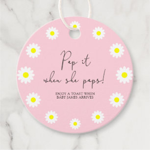 Étiquettes Cadeau Daisy - Pop'it quand elle pop baby shower