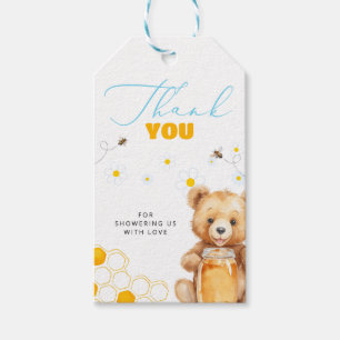 Étiquettes-cadeau Daisy Teddy Bear Baby shower moderne Merci