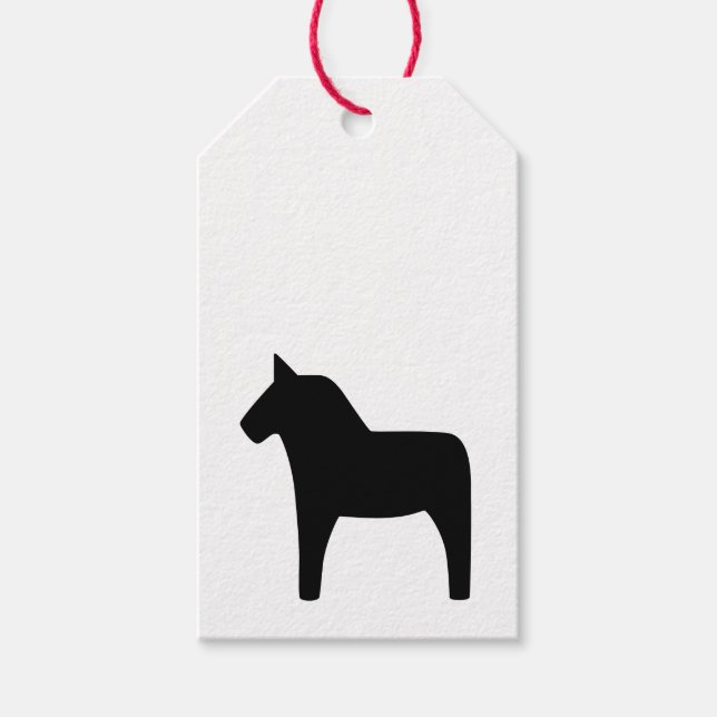 Étiquettes-cadeau Dala Horse Black Cadeaux Tags (Devant)
