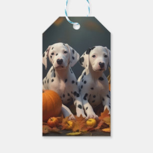 Étiquettes-cadeau Dalmatien chiot Automne Délice Citrouille