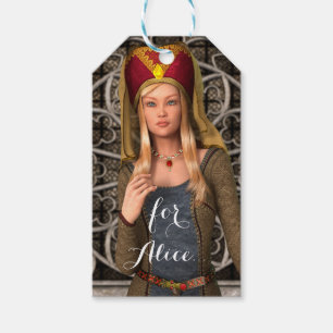 Étiquettes-cadeau Dame Médiévale