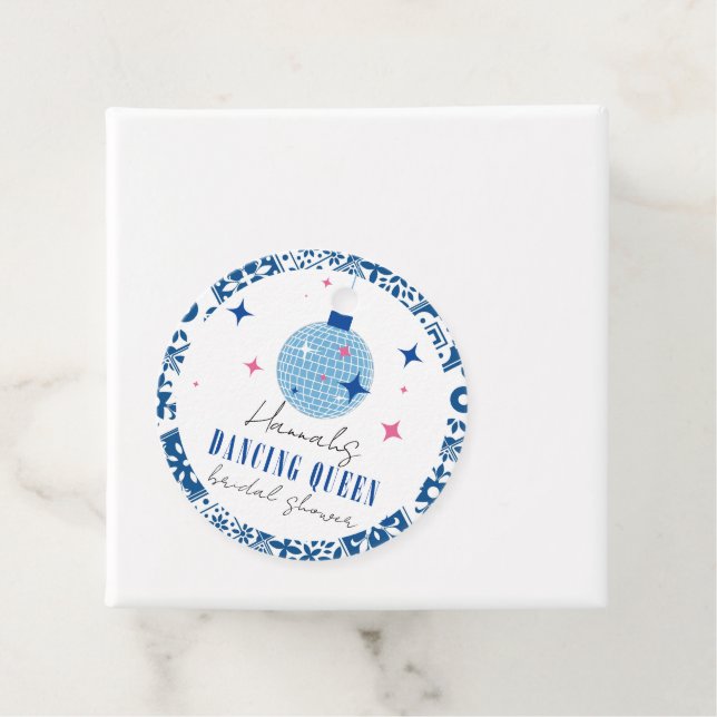 Étiquettes Cadeau Dancing Queen grec Musical disco nuptiale douche (En situation)