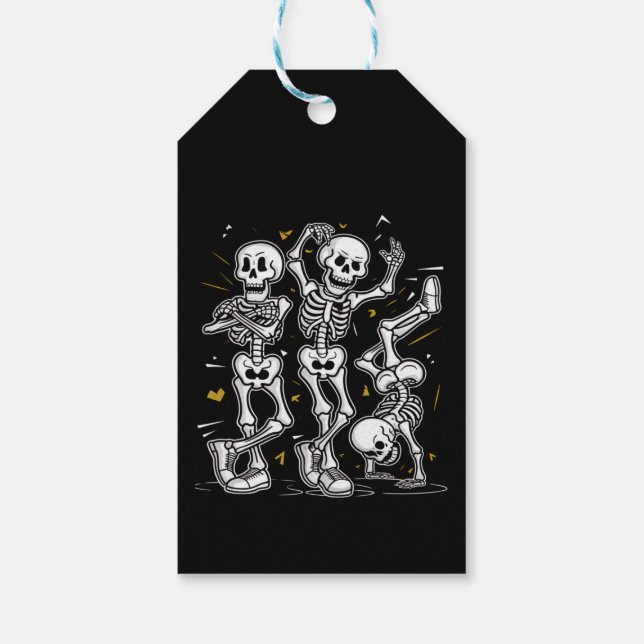 Étiquettes-cadeau Dancing Skeletons Dance Challenge Halloween (Dos)