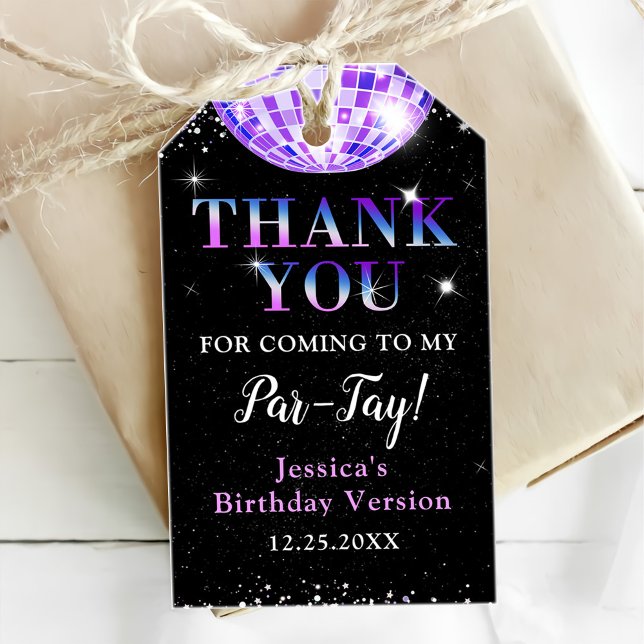 Étiquettes-cadeau Dans Mon Anniversaire Purple Disco Anniversaire (Créateur téléchargé)