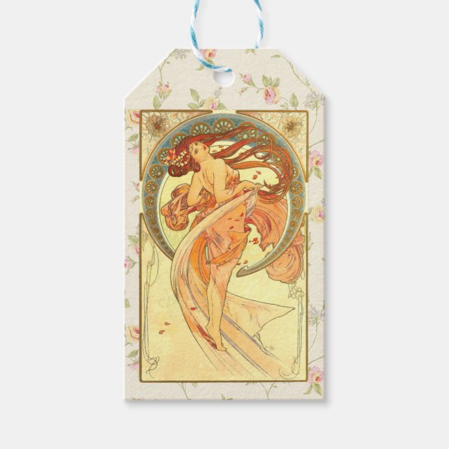 Étiquettes-cadeau Danse, Art Nouveau (Devant)