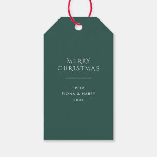 Étiquettes-cadeau Dark Bluish Fir Green Élégant Noël Tags cadeaux