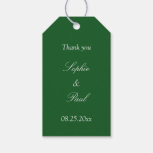 Étiquettes-cadeau Dark Green Wedding Favor Merci Tags cadeaux